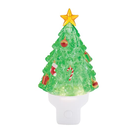 Melrose 6.75" Christmas Tree Snow Globe Night Light Décor
